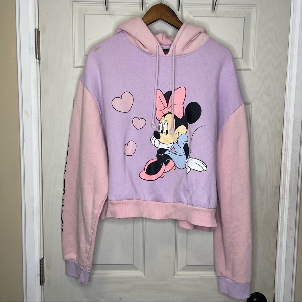 Cakeworthy x Disney Minnie Mouse Pink & Purple Cropped Hoodie Sz 4XL
